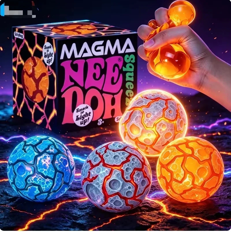 NeeDoh Sequined Magma Ball Meteorite Ball Kneading Sound Effect Sensory Stimulation Click Click Decompression Toy For Gift