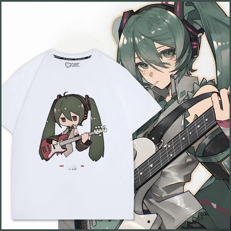 

Футболка Miku Future Cos ort Sve, свободного кроя, из 100% хлопка, летняя, молодежная, модная, с круглым вырезом, стандартной длины