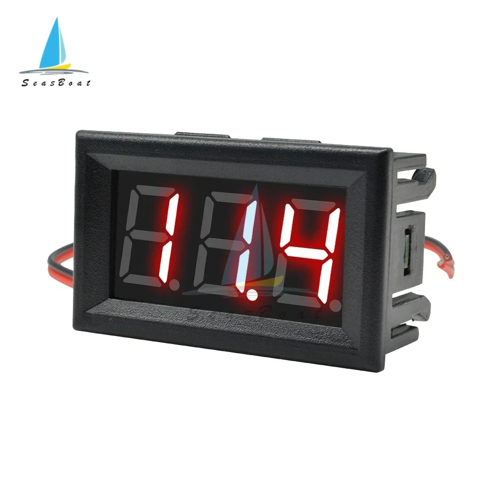AC70-500V Digital Voltage Meter 0.56" LED Voltmeter Volt Instrument Tool 2 Wires Red Green Blue Display Voltage Tester 110V 220V