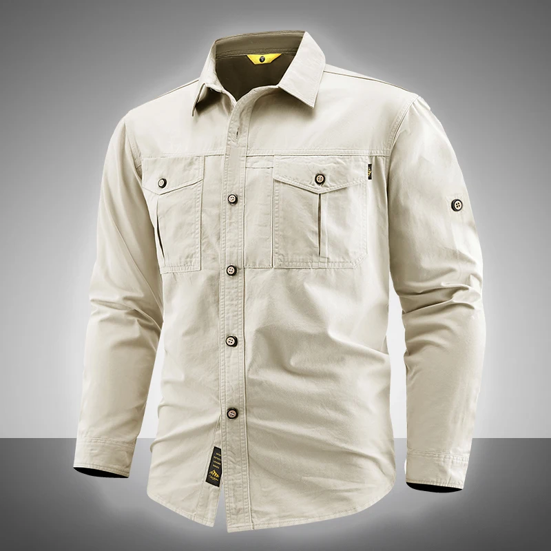 

New Shirts Men SWAT Outdoor Combat Multi-pocket Quick Dry Cargo Camping Long-sleeved Shirt Skin Protective 5XL