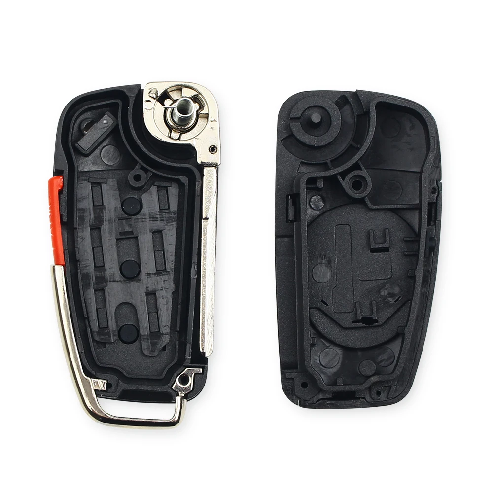 KEYYOU Repalcement 3/4 Buttons Flip Remote Car Key Shell For Audi A6L Q7 A2 A3 A4 A6 A6L A8 TT 2008 2009 2010 2011 Folding Key