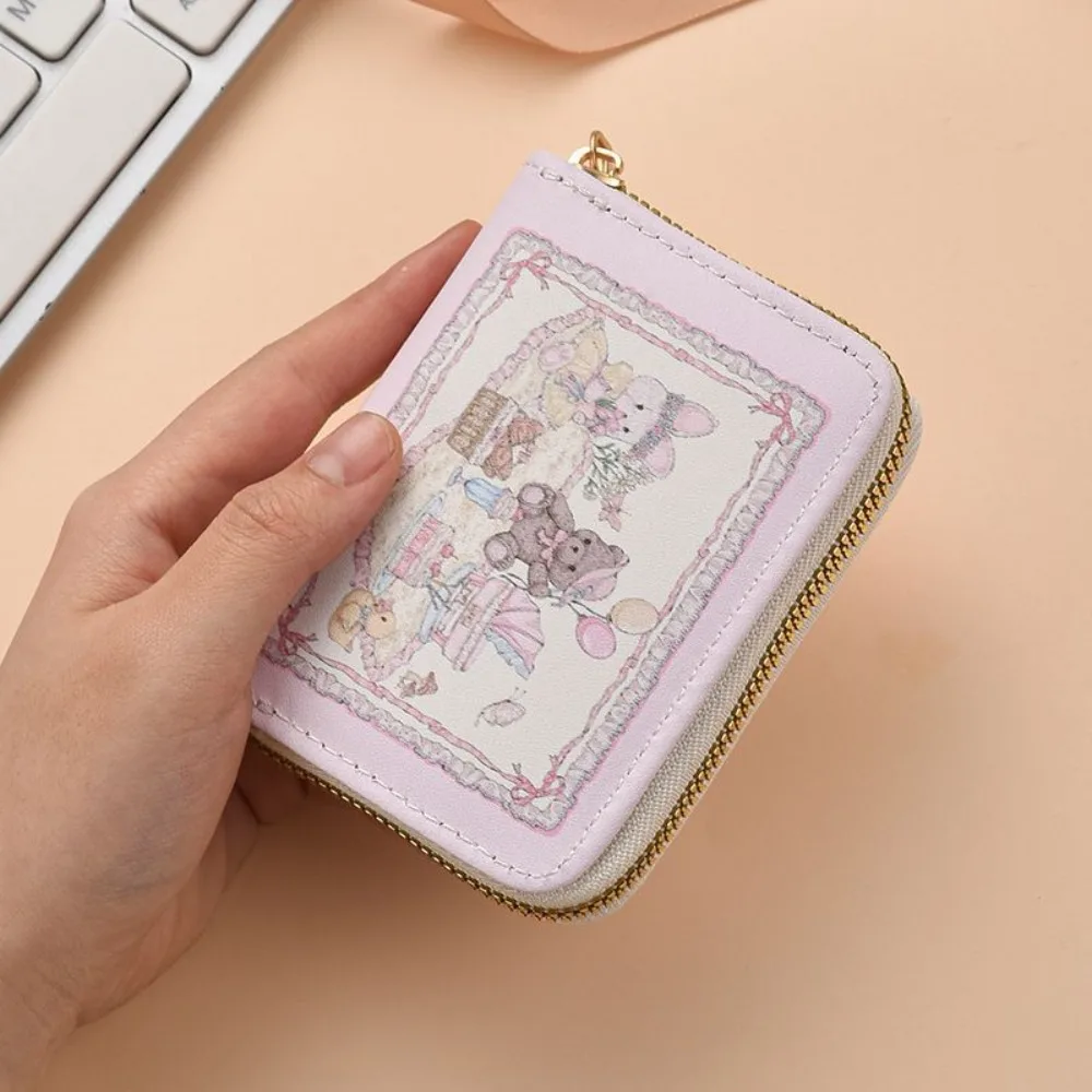 

Multi Slot Card Holder Fashion Anti Demagnetization Leather Coin Pouch Rabbit Cartoon Card Bag Girl