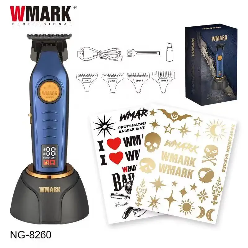 WMARK new brushless motor NG-8260with charging base hair salon special electric clippers