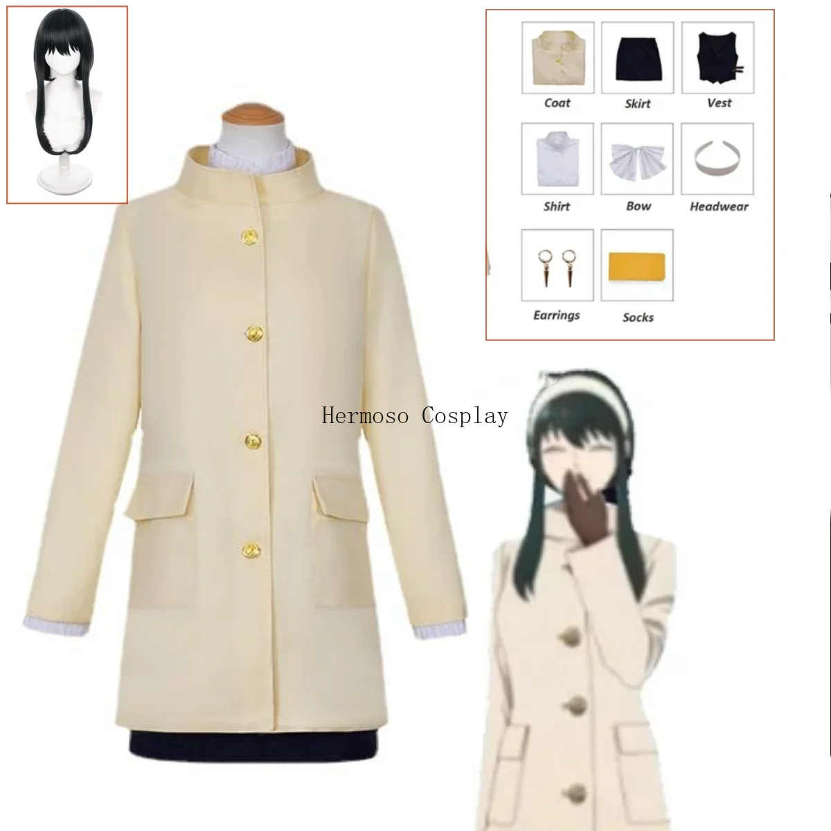 New Anime Movies SPY×FAMILY CODE: White Yor Forger Loid Twilight Cosplay Costume Wig Uniform Woman Girls Christmas Clothes