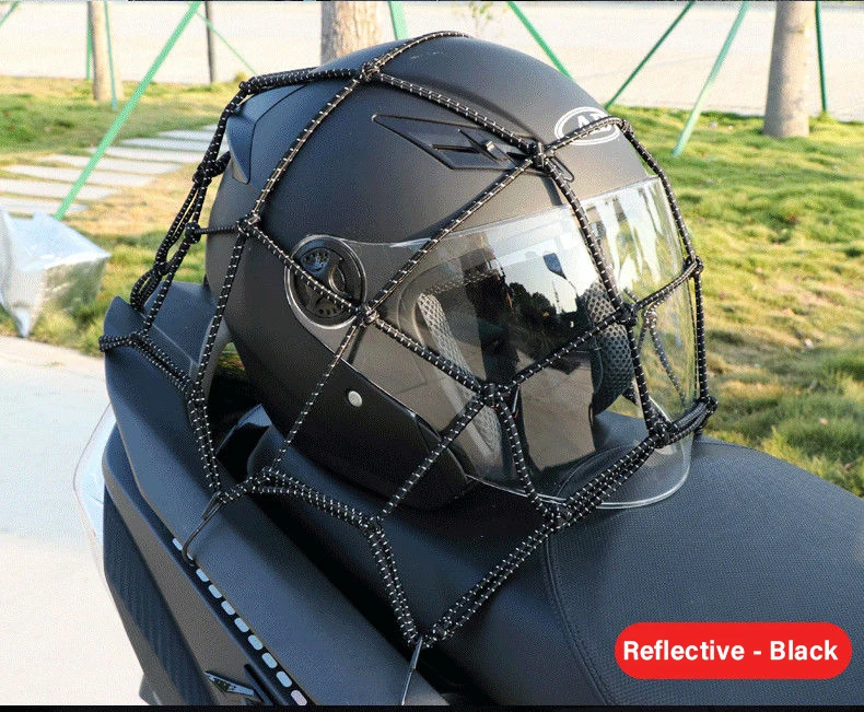 Red Moto Equipaje Red Para Casco De Moto - Elástica, Con 4 Ganchos, Sujeta Equipaje Red De Carga Para Moto