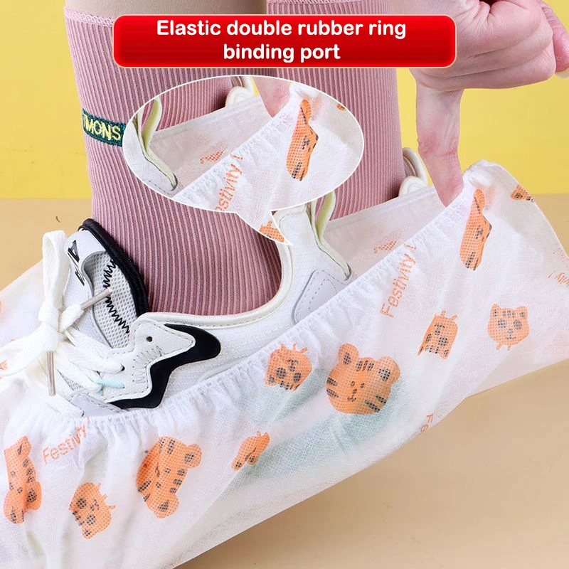 50 قطعة من أغطية الأحذية الكرتونية السميكة للاستعمال مرة واحدة، غطاء للقدم مضاد للانزلاق ومضاد للانزلاق، أغطية قدم قابلة للتنفس للأحذية #1