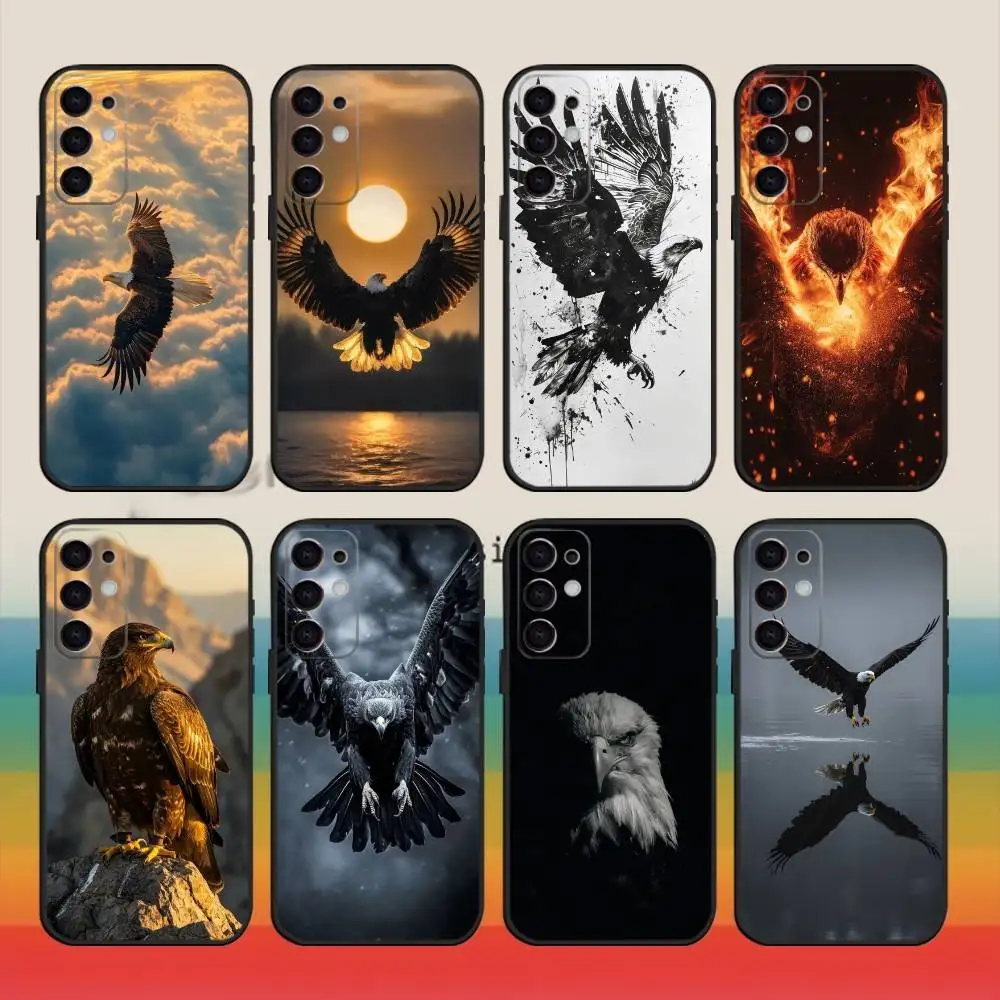 Casing Ponsel Motif Elang Keren Untuk Samsung S25,S24,S21,S22,S23,S30,Ultra,S20,Plus,Fe,Note,10,9,5G Warna Hitam
