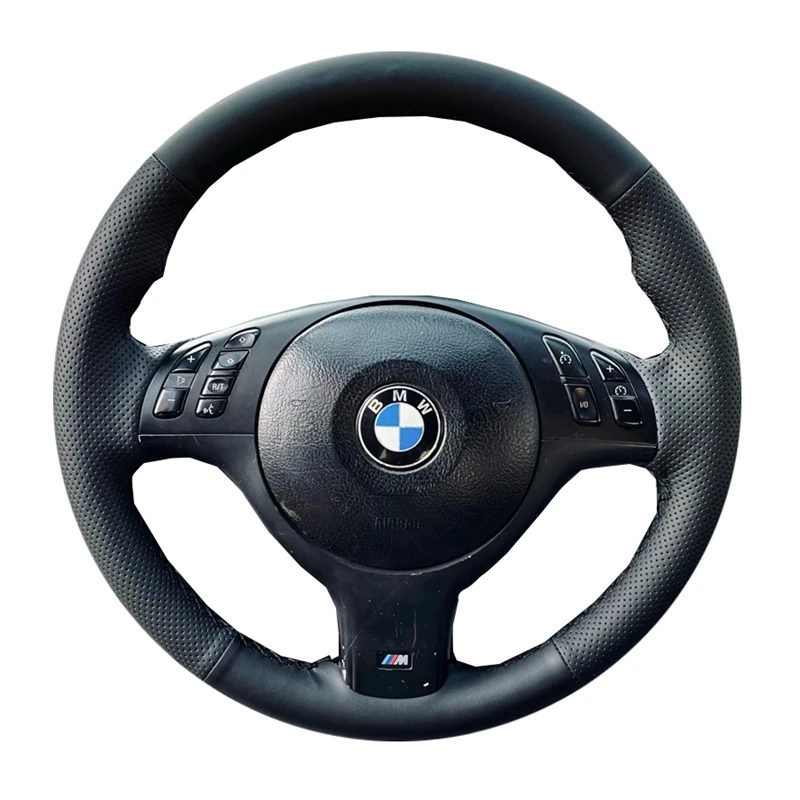 

DIY Hand-stitched Black Artificial Leathers Car Steering Wheel Cover For BMW 330i 540i 525i 530i 330Ci E46 M3 E39 2001-2014