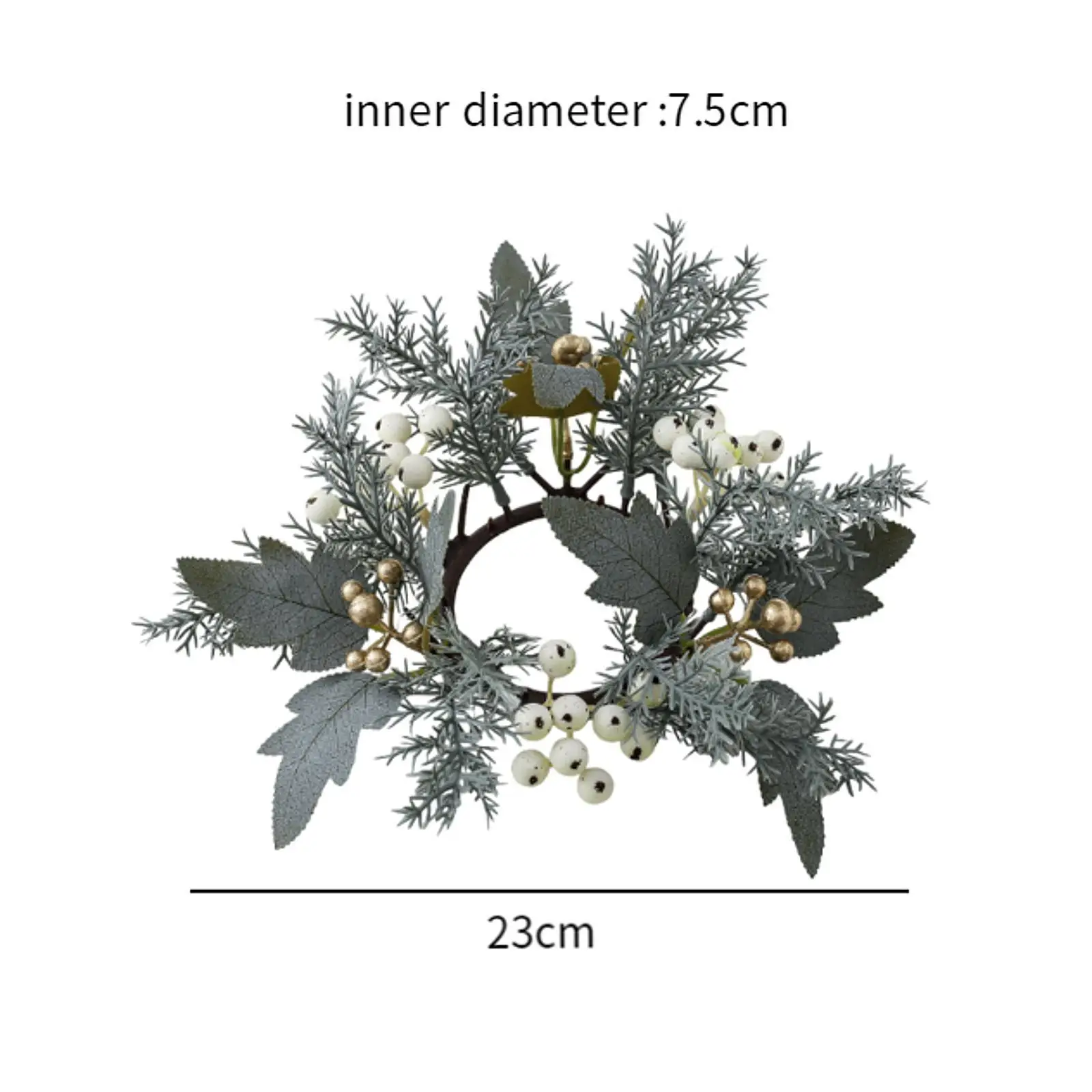 Handmade Artificial Flower Candle Wreath for Holiday Table Decor PP Garland Ring for Candlestick Holder Fireplace Mantel - view 4