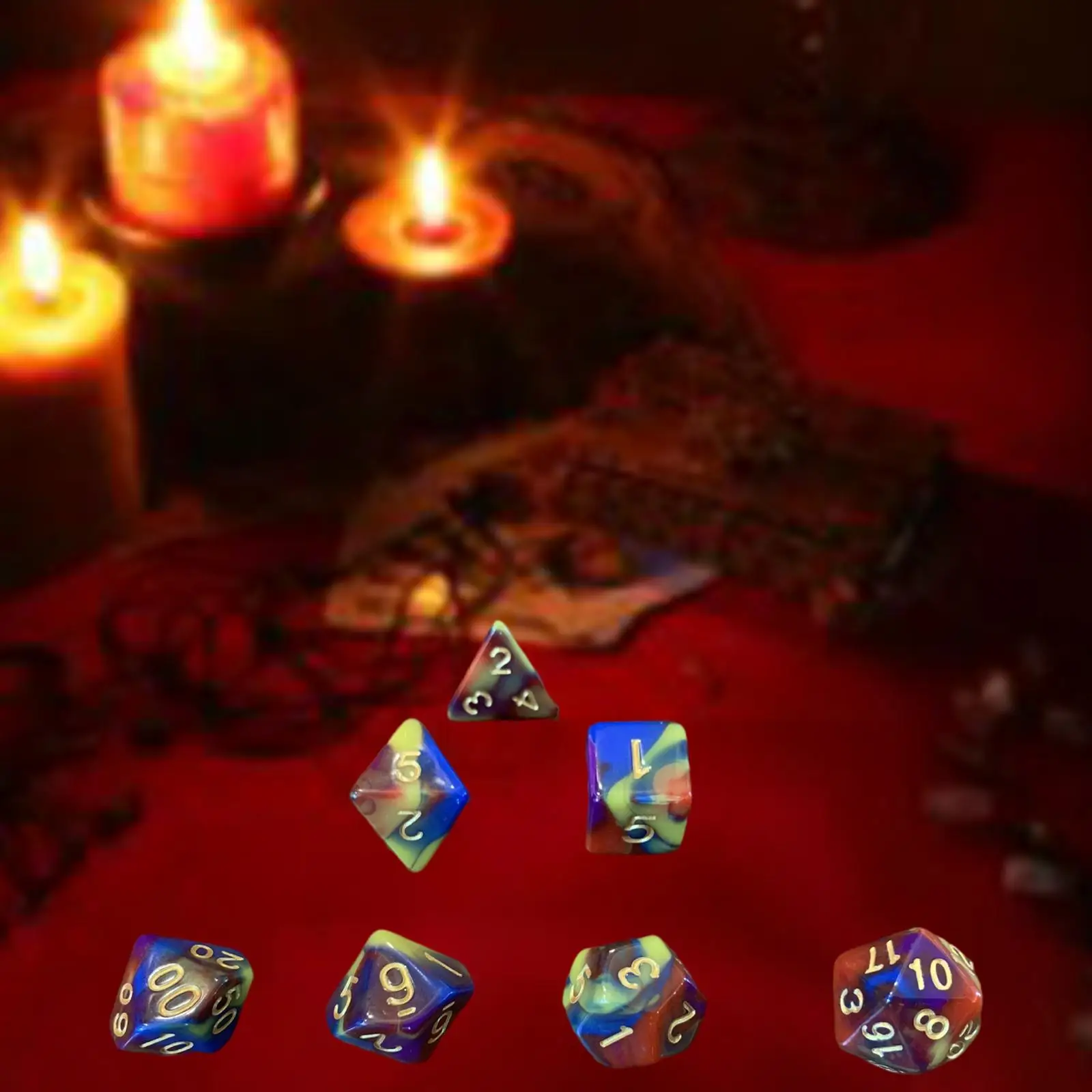 

7 Pieces Acrylic Multi DND Games D20 D12 D10 D8 D6 D4 Polyhedral for DND RPG Lovers Toy Gift Casino Table Game
