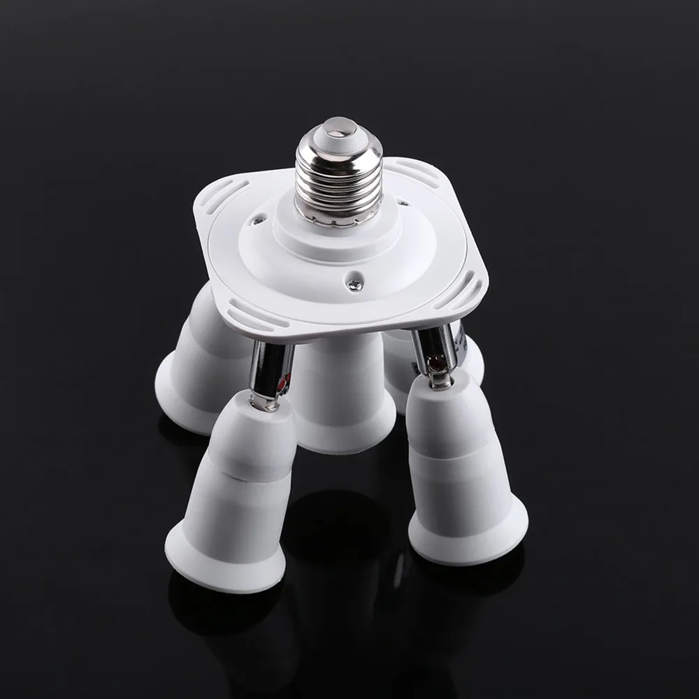 Durable E26 Light Socket Splitter PBT Adjustable Direction Bulb Adapter Holder White Lamp Socket Adapter Home
