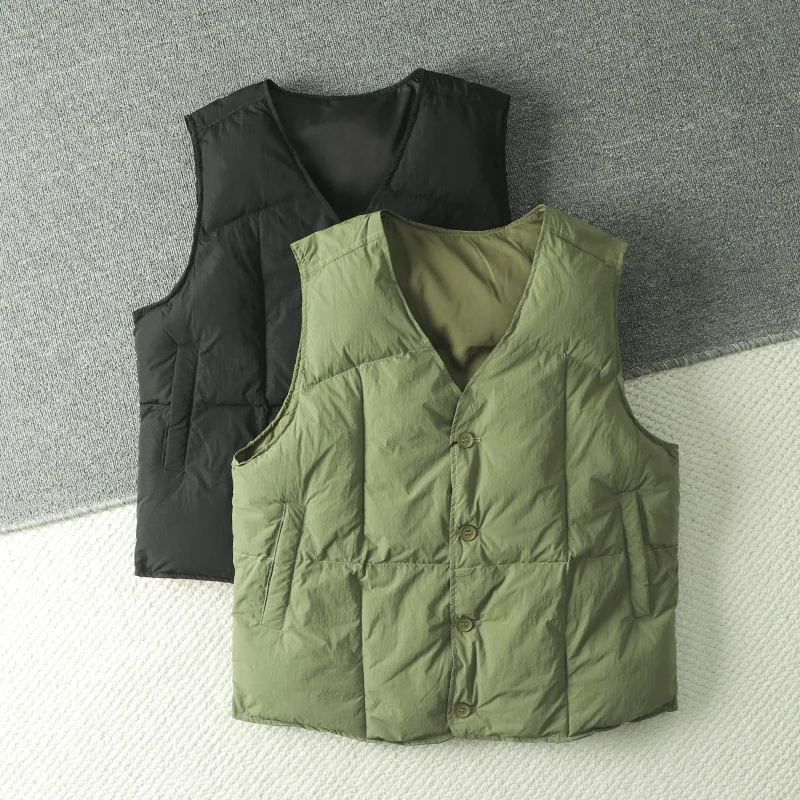 Durable Thickened Windproof Waterproof Men's Outdoor Casual Vest Winter Warm V-Neck Cotton Leisure Standard Fit Youth ODM Order