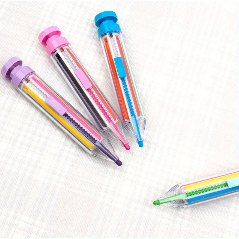 8 In 1 Multicolor Crayons Creative Push Style DIY Replaceable Oil Pastel Colored Pencil for Graffiti Painting Tools