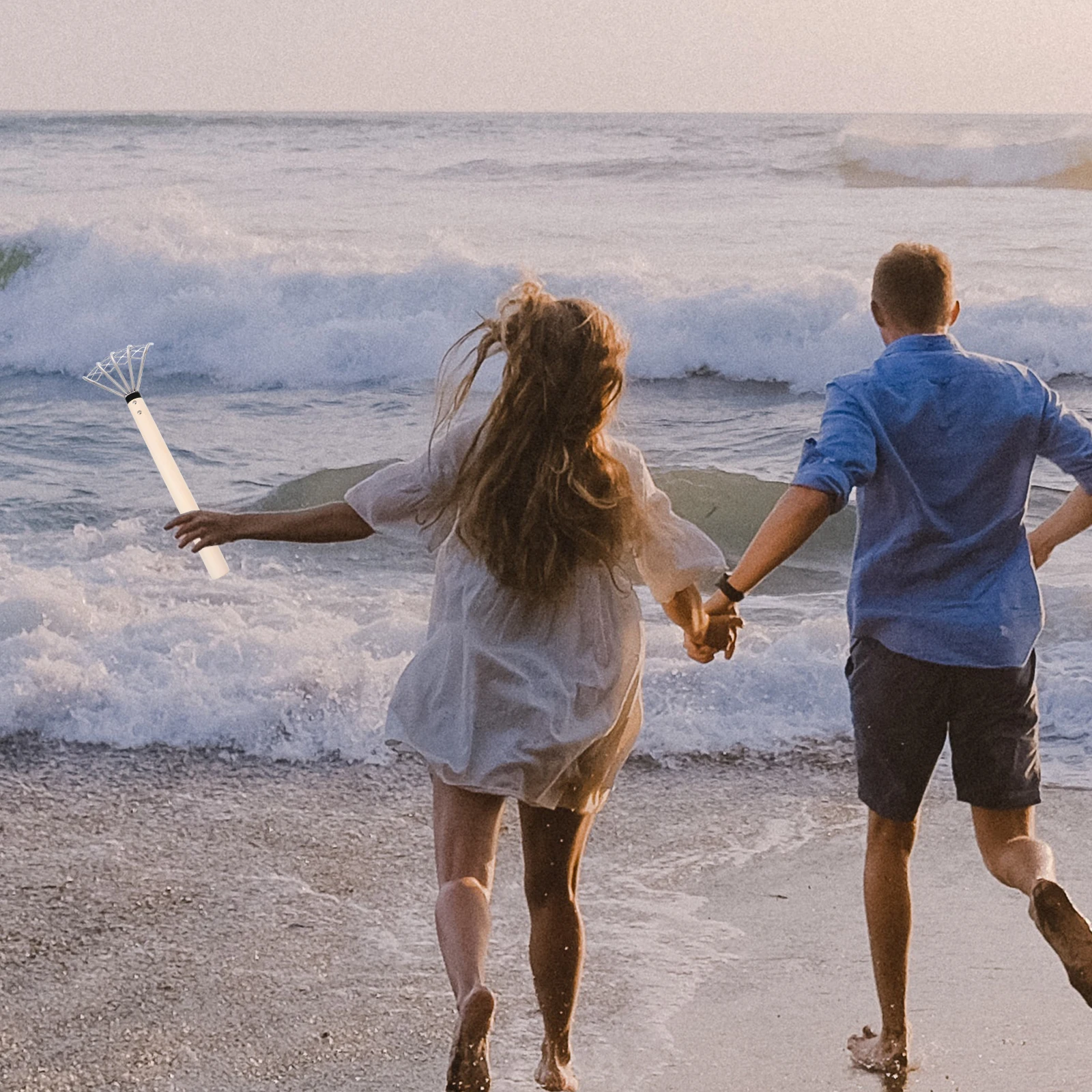 

2Pcs Stainless Steel Hand Rake Beach Shell Digging Tool Durable Wood Handle Clam Oyster Seafood Digging Rake Practical Net