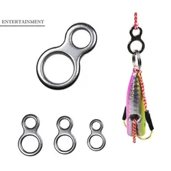 Anello diviso in acciaio inossidabile da pesca doppio ovale solido anello diviso accessori per amo da pesca 8 forma Snap Jigging anelli girevoli