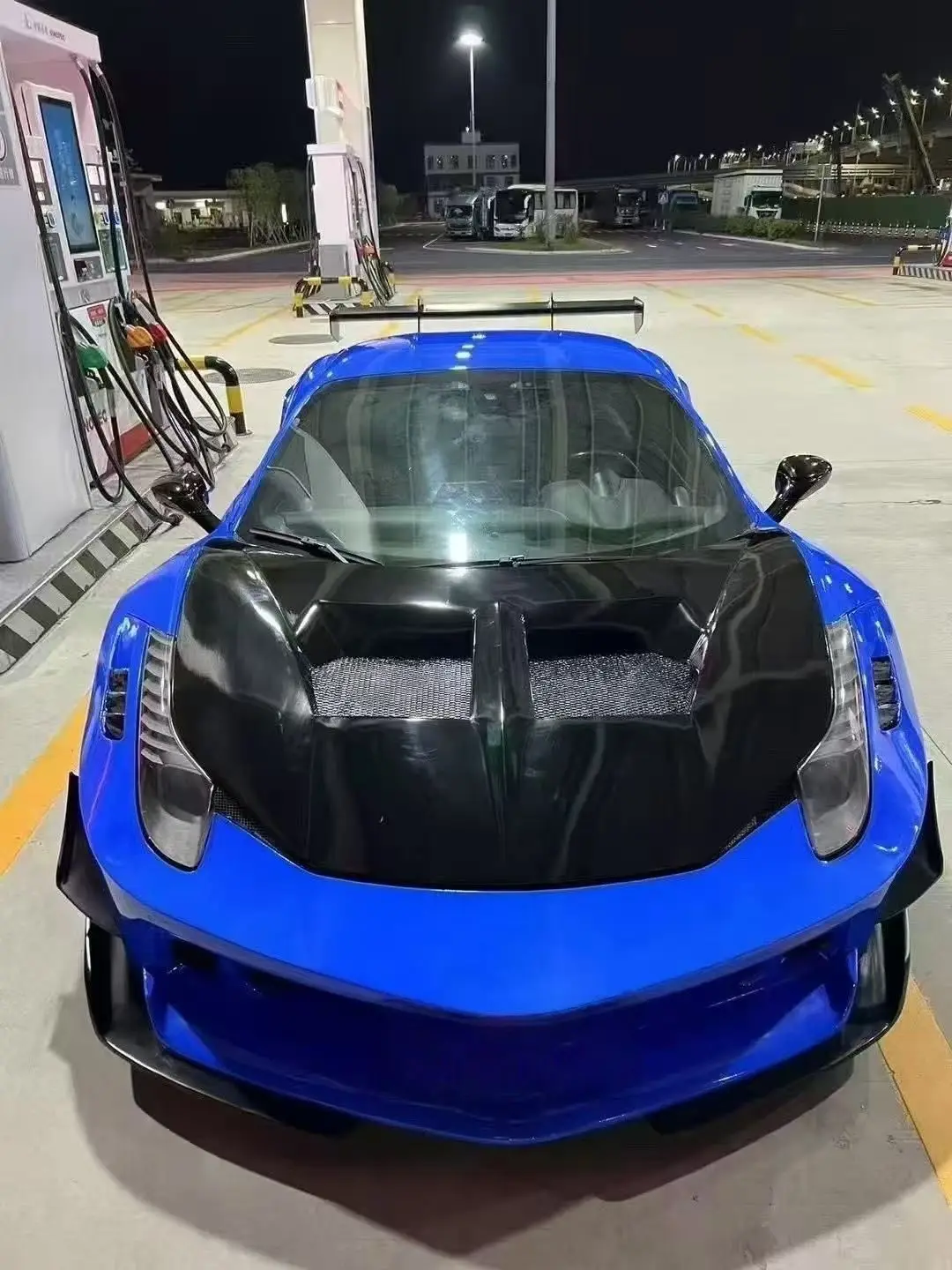 Classic Car Restomod Body KitsHigh Quality FRP Bodykit For 458 Upgraded LB Style Front Bumper Rear Diffuser Spoiler Hood Side S