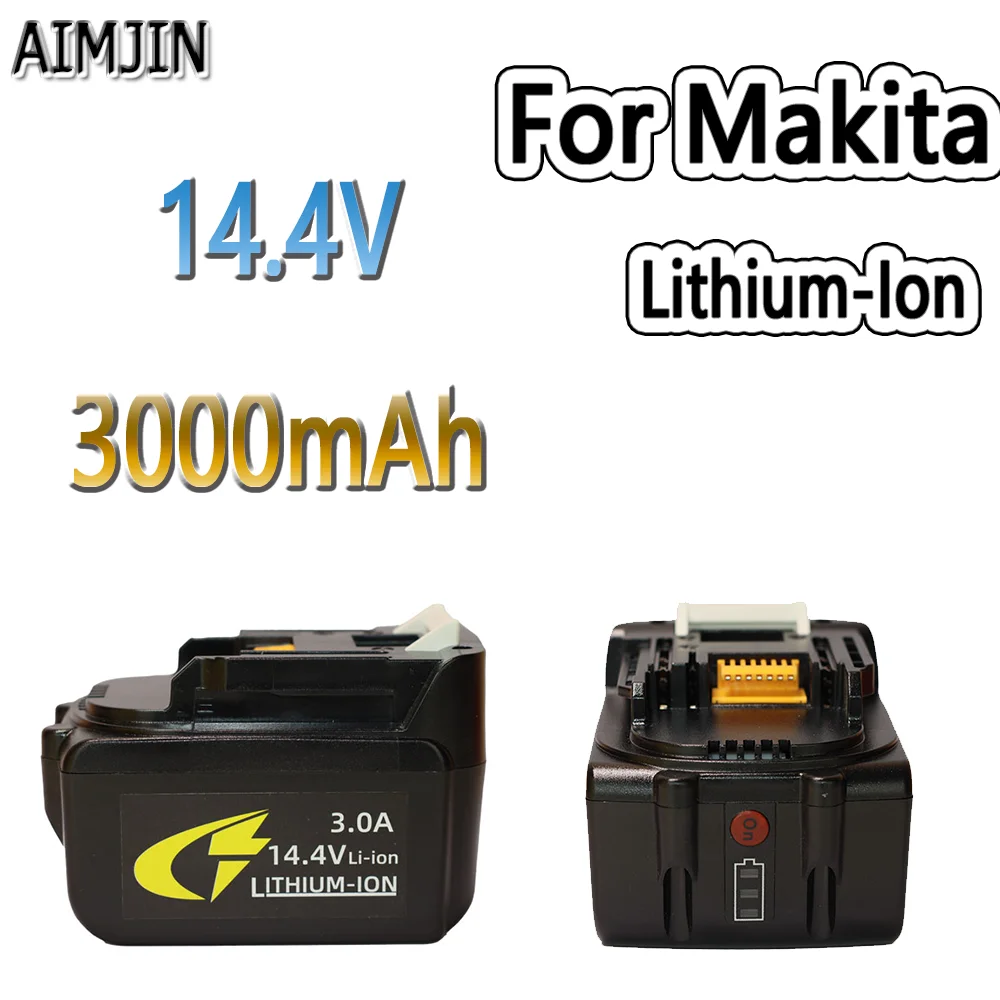 

For Makita 14.4V 3000mAh Rechargeable Li-ion Battery for BL1460 BL1430 BL1415 BL1440 194066-1 BDF343 Power Tools replacement