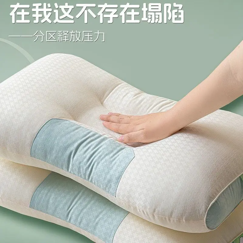 A Class Baby Safe Ergonomic Neck Support Pillow Soft Breathable Polyester Filled Bed for Adults Kids Sleeping Cervical Pain