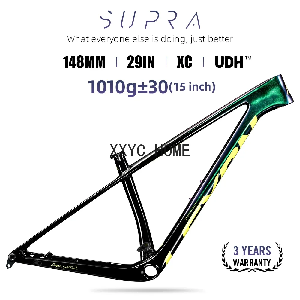 2024 LEXON SUPRA Cuadro de bicicleta de montaña de carbono 29er Cuadros de bicicleta de montaña UDH 148MM Cuadros de bicicleta de carbono BOOST Cable interno 29er Cuadro MTB
