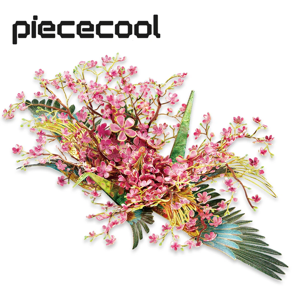 

Piececool 3D Puzzle Mode Kits Peach Blossom Assembly Model Kits for Teen DIY Toys Brain Teaser Gift