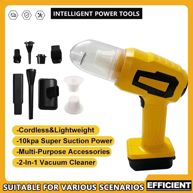 صالح ديوالت اللاسلكي مكنسة كهربائية محمولة للسيارة 10Kpa شفط الطاقة 18 فولت بطارية مجمع الغبار مع أداة السلطة منفاخ مريحة