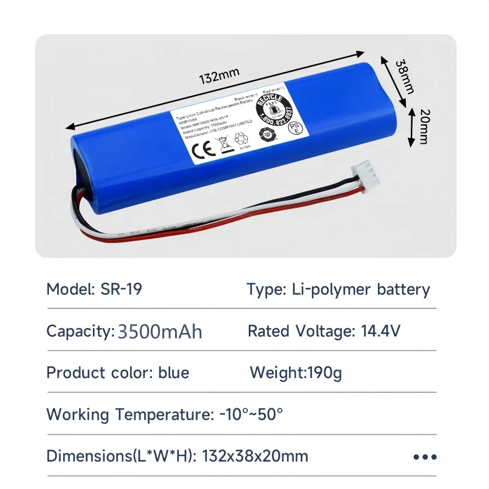 بطارية بديلة 3000 مللي أمبير في الساعة لـ Ecovacs Deebot Ozmo 900, 901, 905, 920, 930, 937, N8, N8 Pro 14.4V Li-ION جهاز آلي لتنظيف الأتربة #3