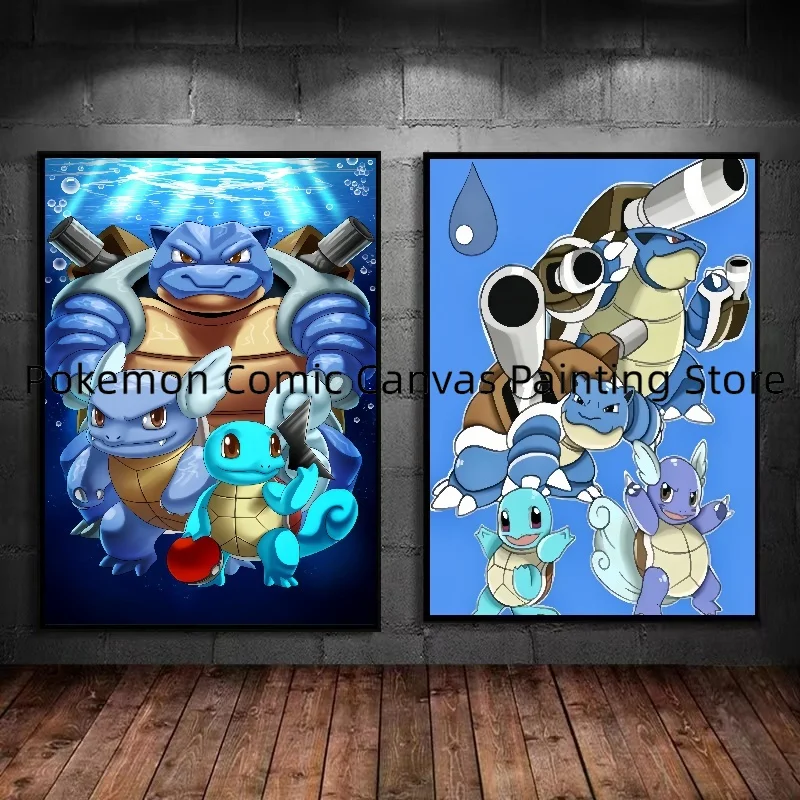 Japanese Pokemon anime figure Squirtle Colorful creativity Artwork stickers and posters room home decoration accessories Gift