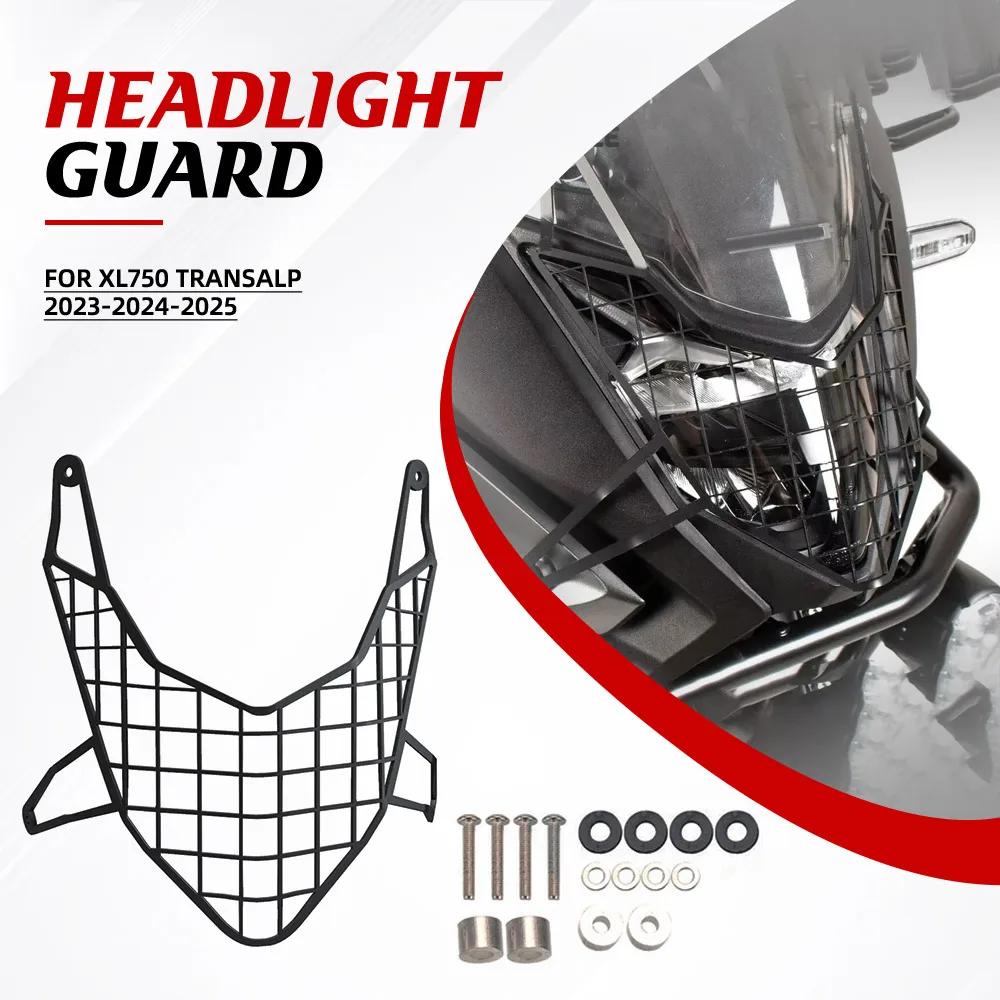 

XL-750 2024 Motorcycle Accessories CNC Headlight Grille Guard Head Light Cover Protector FOR HONDA XL750 TRANSALP 2023-2024