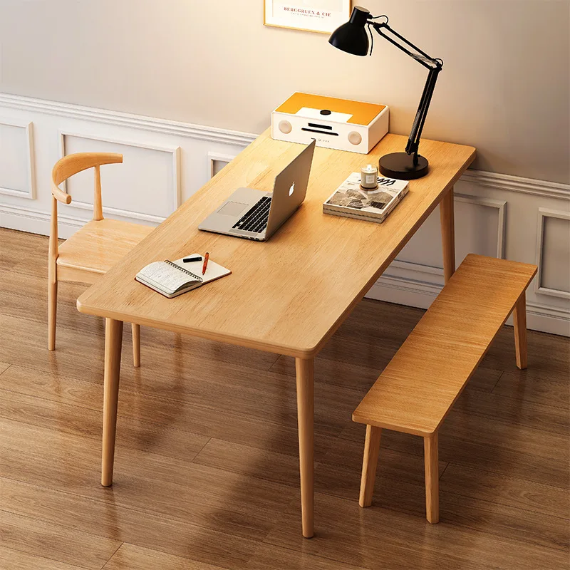 Full solid wood computer desk Student adult home writing study desk Rectangle table
