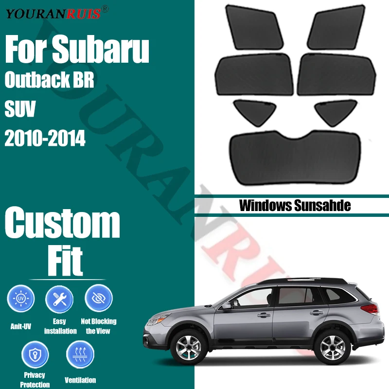 

Настройте для Subaru Outback BR 2010-2014, боковые окна автомобиля, солнцезащитные шторы, сетчатая теплоизоляция, защита конфиденциальности, аксессуары