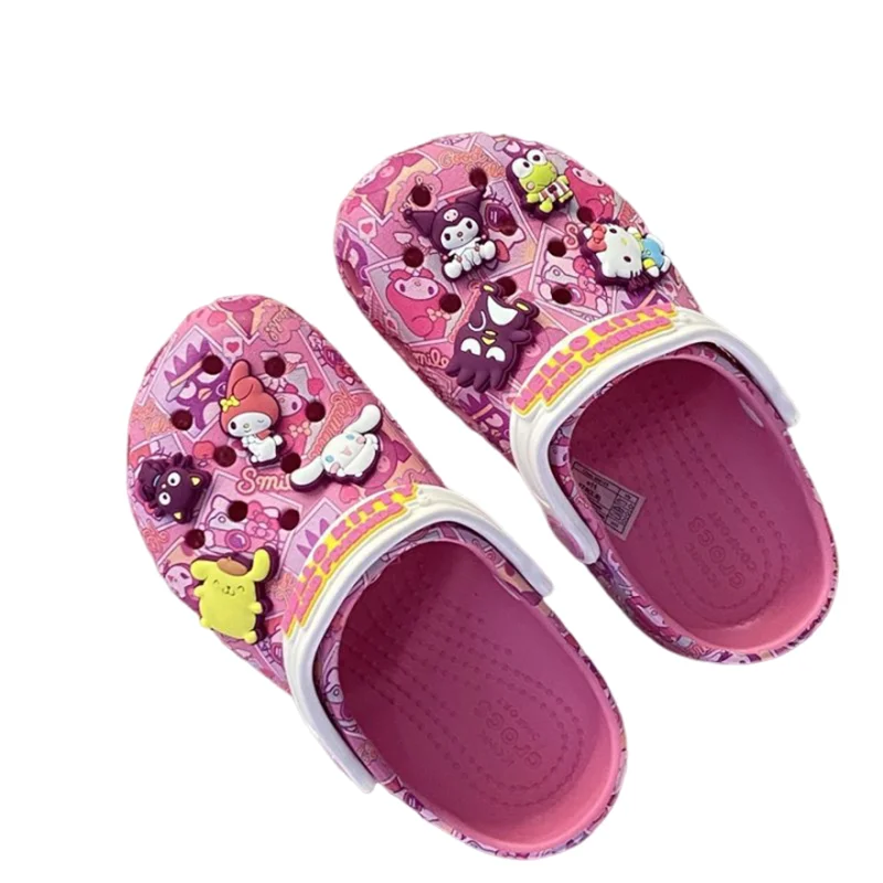 Sanrio Hello Kitty Kuromi Pochacco New Summer Girls Cartoon Children Slippers Non-Slip Wrap Sandals Children\'s birthday present