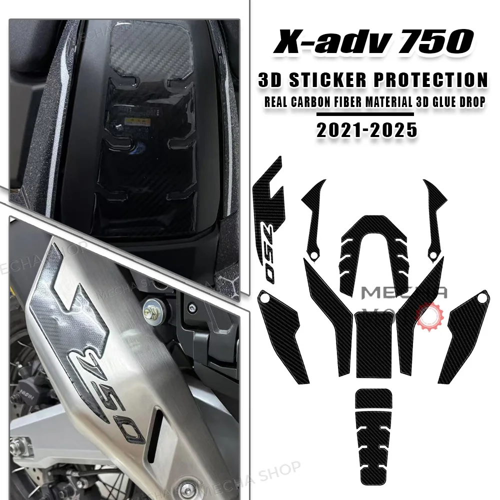 

For X ADV 750 Accessories X ADV750 XADV 750 Tank pad Motorcycle 3D Resin Sticker Protection Kit Fender 2021 2022 2023 2024 2025