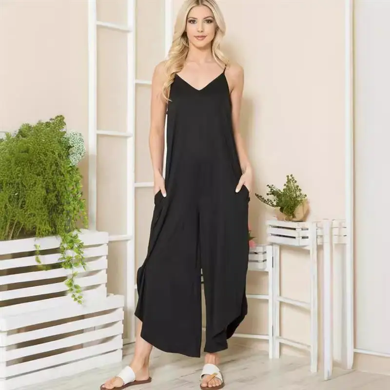 

Casual Color Susp ket Jumpsuit High Waist Nine Points Pants No Brand Registered Trademark 2025 Spring Season