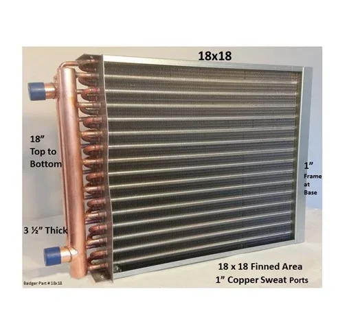 High quality Air to water heat exchanger with fan copper