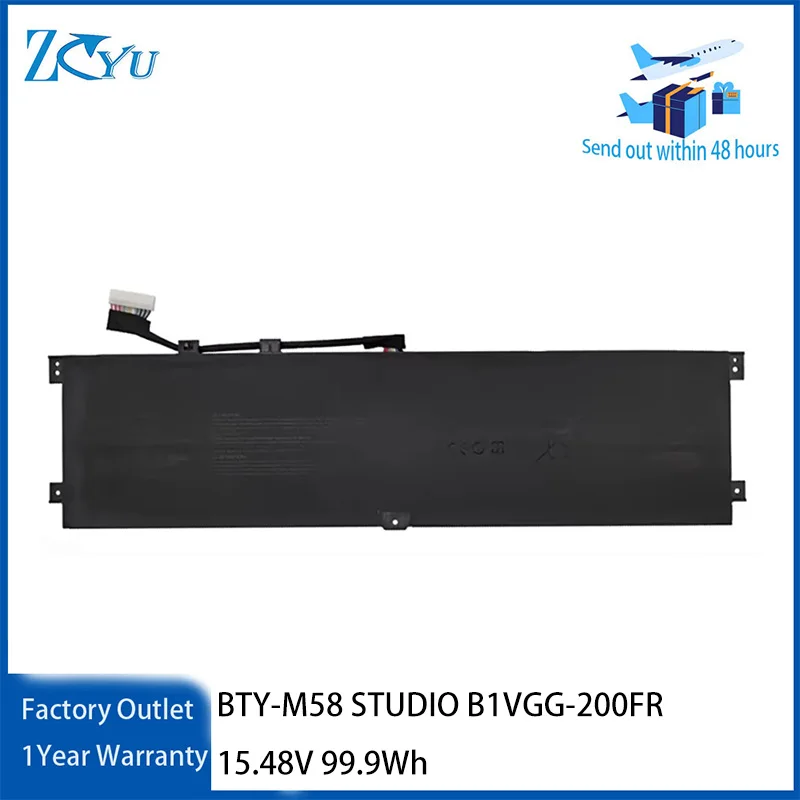 BTY-M58 Laptop Battery for MSI Prestige 16 AI EVO B1M STUDIO B1VGG-200FR 15.48V 99.9Wh