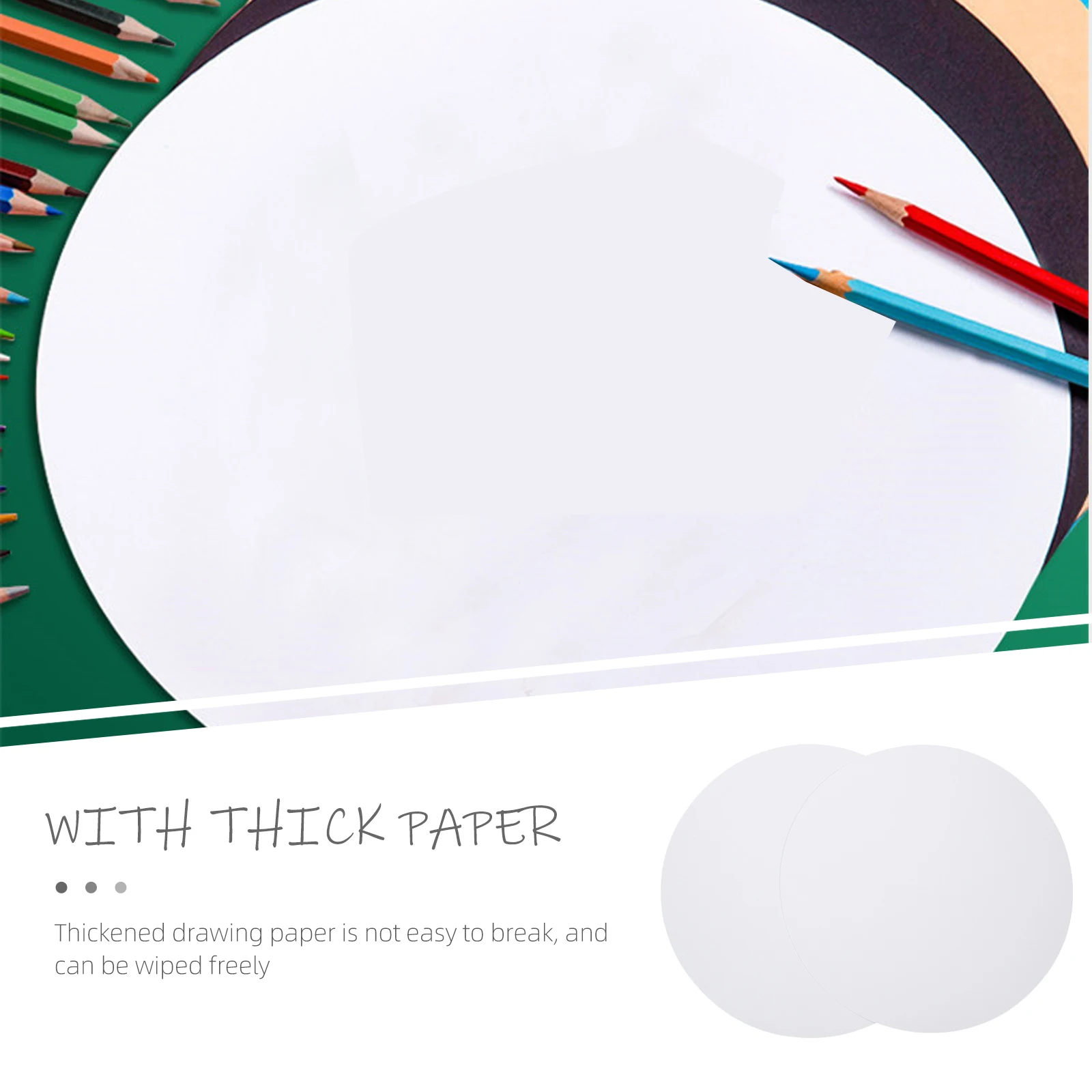 

50 Pcs White Cardboard Paper for Graffiti DIY H Drawing Round Sketch Papers Perfect for Painting Art Craft Kids