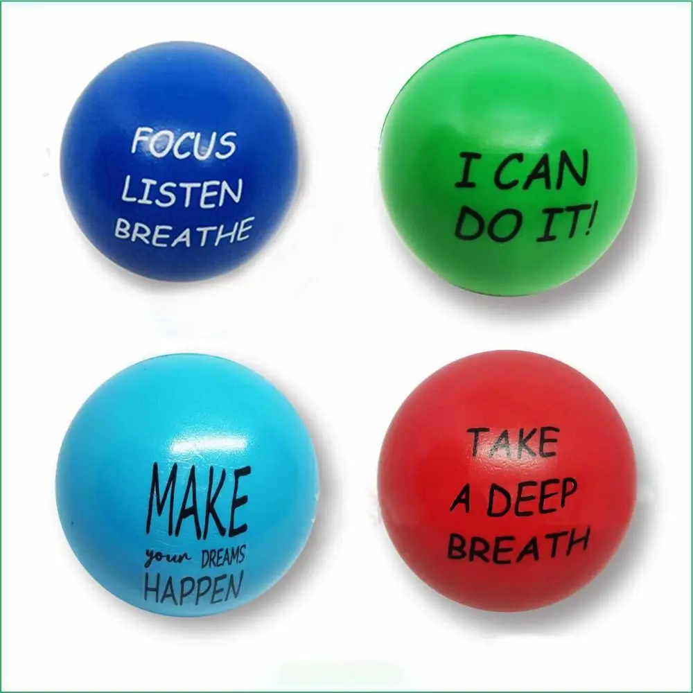 3/4/6Pack PU Motivational Stress Balls PU Hand Stress Ball Massage Finger Balls for Kids And Adults