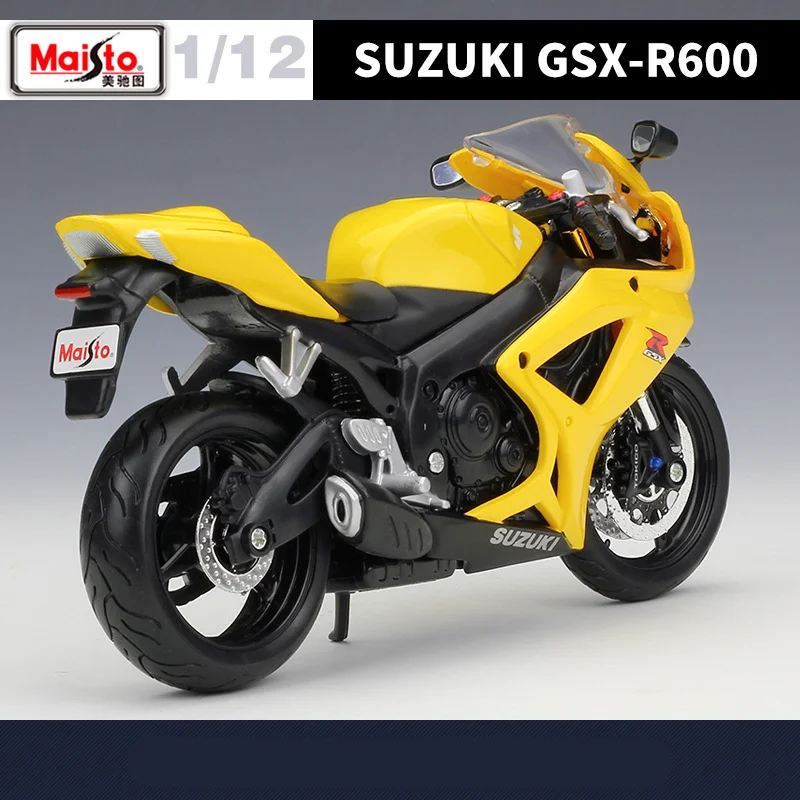 Maisto-suzuki GSX-R600合金レーシングバイクモデル、ダイキャストメタル玩具、ストリートスポーツシミュレーション、キッズギフト、1:12