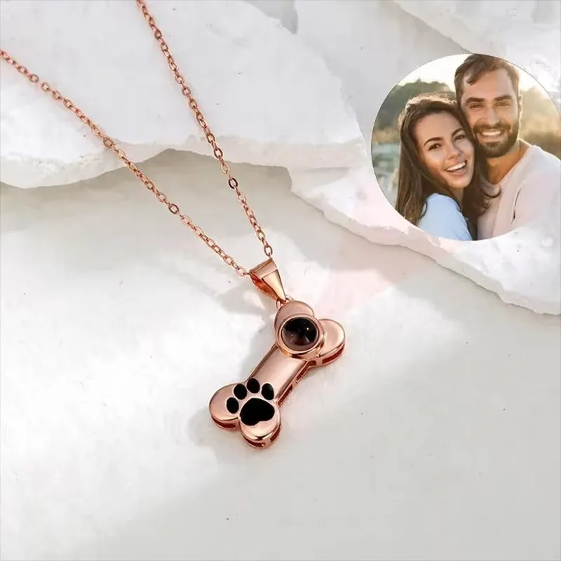 

Pet Commemorative Gift Customized Photo Jewelry Claw Bone Pendant Customized Photo Projection Dog Claw Bone Necklace