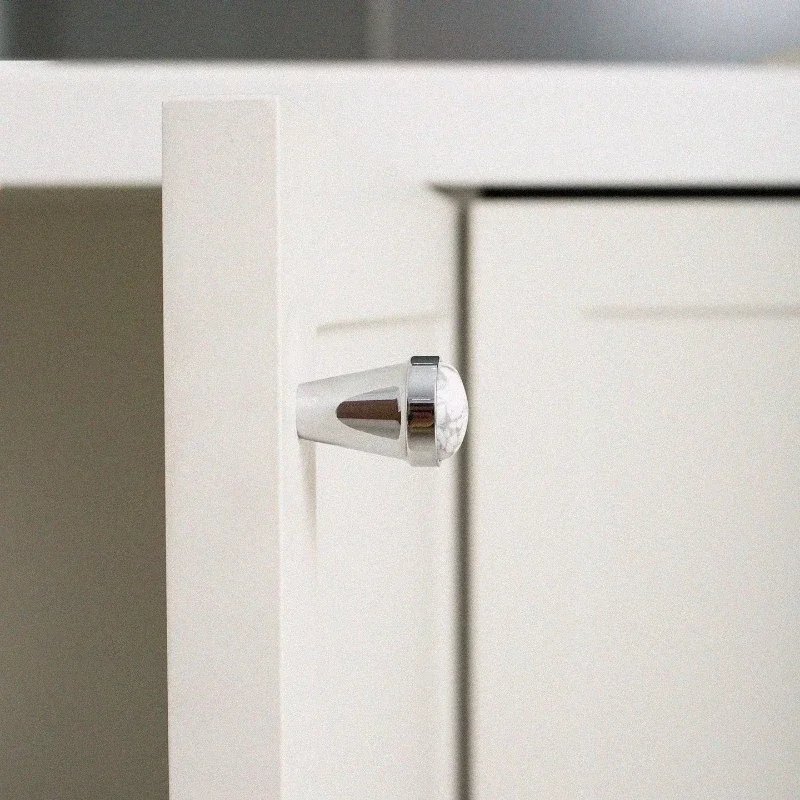Silberweißer Kiefernstein-Kleiderschrank-Türgriff, Möbelgriff, Knopf, Gold/Schuhschrank-Schublade, Massives Messing, Einloch-Kleingriff – Detail 5