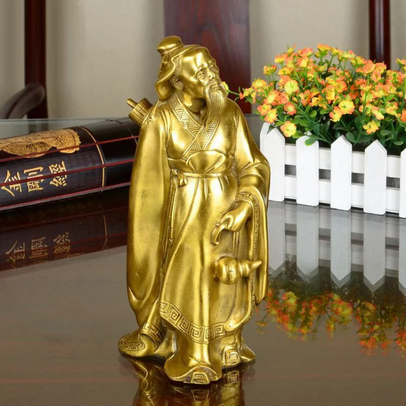 Ornement Hua Tuo en laiton de fabrication exquise : Statue en bronze du sage médical et du docteur des miracles, apportant un soulagement aux souffrants