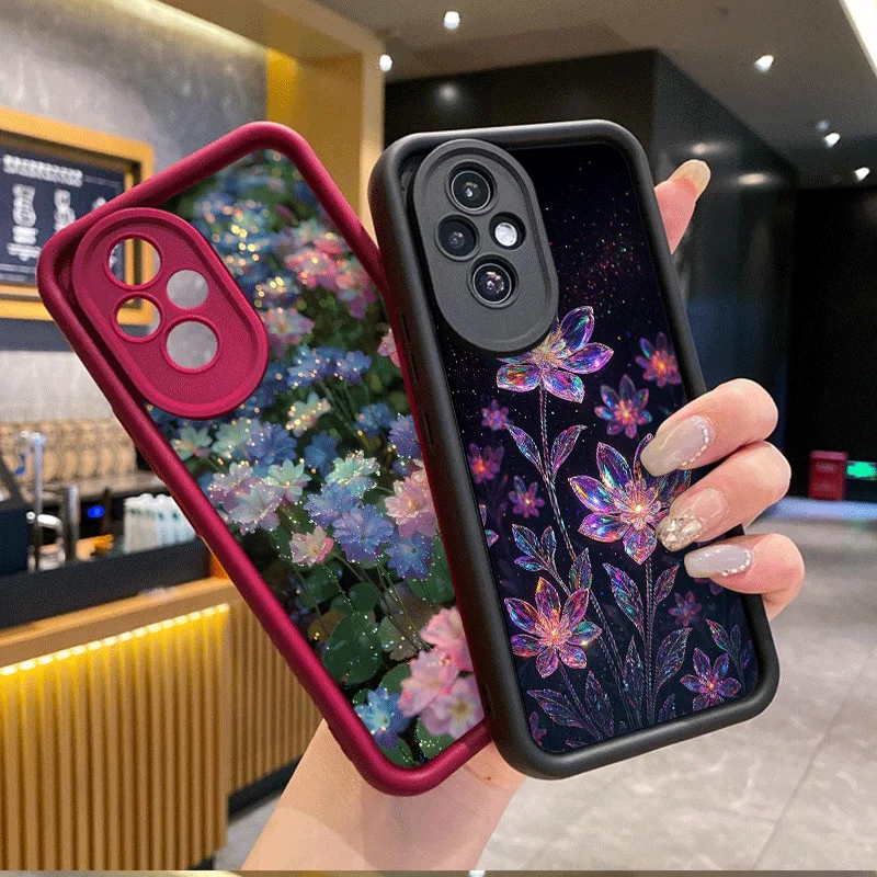 Стильный чехол для телефона с принтом цветов лотоса для Huawei Nova 11i 10 9 SE P20 P30 Pro Y70 Y90 Mate 50 40 30 PRO 5G Мягкие чехлы с цветочным принтом