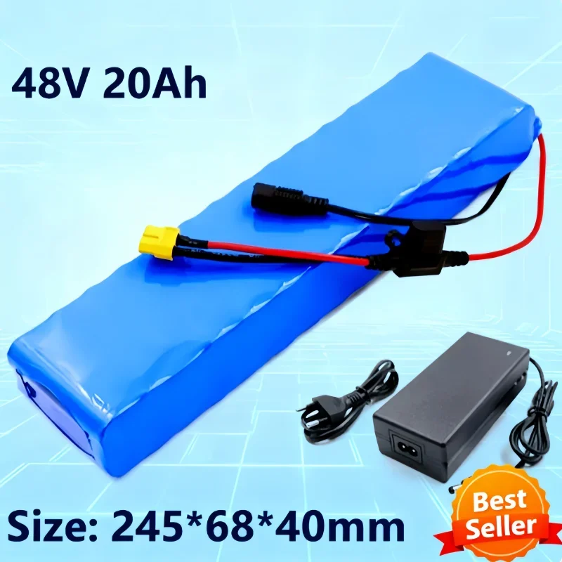 48V 10Ah 13S2P Rechargeable Li-ion Battery with BMS & Charger – Ultra-Large Capacity For Conversion Kit,Durable Power Accessory