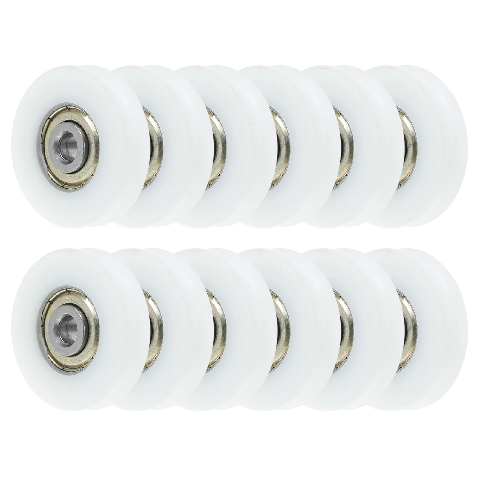 

12Pcs U-Shape Groove Pulley Ball Bearing Sliding Roller for Doors Windows Drawers Elegant Design Reliable Performance
