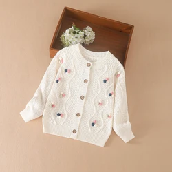 Baby Girls Knitting Sweaters Kids Cardigans O-Neck Spring Autumn Sweater Cardigans Coat Children Cute Clothing