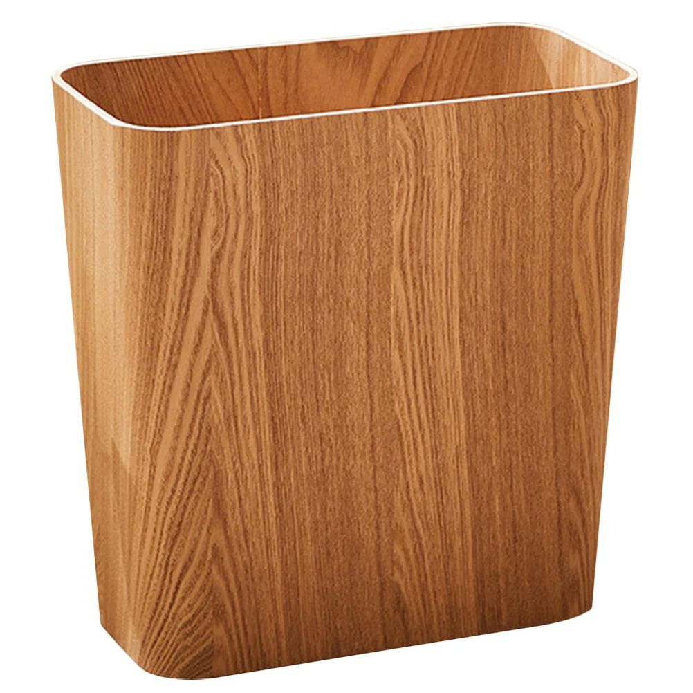 

Housoutil Japanese Style Wooden Trash Can Bedside Waste Bin Recycling Container Luxury Paper Basket Wood Holder