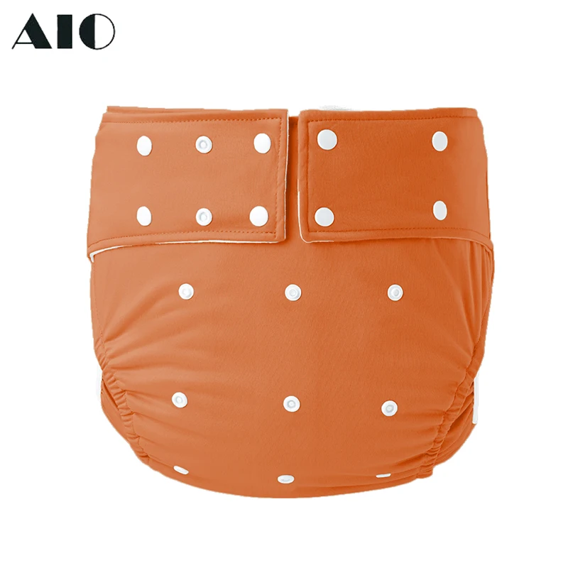 AIO Pantalones de incontinencia para adultos ajustables unisex - Pañales de tela lavables impermeables fáciles de usar |   Pañales de tela emparejados con pañales