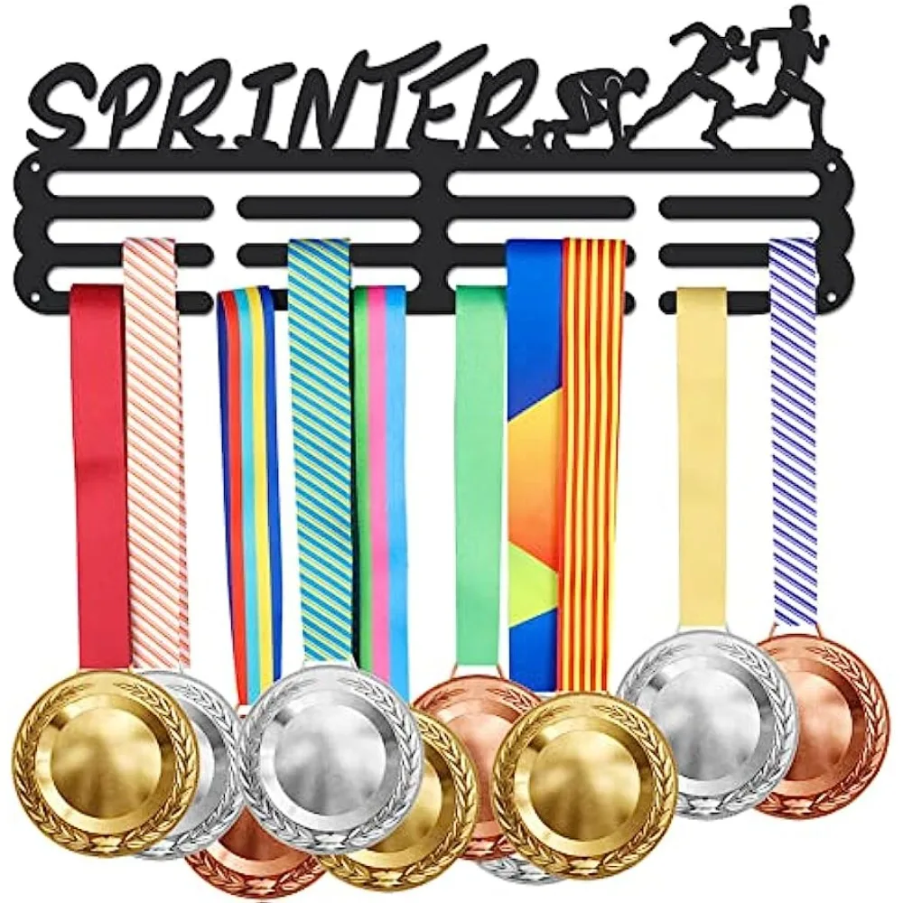 

Sprinter Medal Hanger Holder Display Running Sports Medals Display Rack for 60+ Medals Wall Mount Award Display Holder Hook