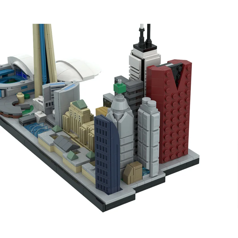 MOC 有名な都市建築組み立てビルディングブロックおもちゃカナダトロント都市スカイラインモデル大人のコレクション誕生日ギフト
