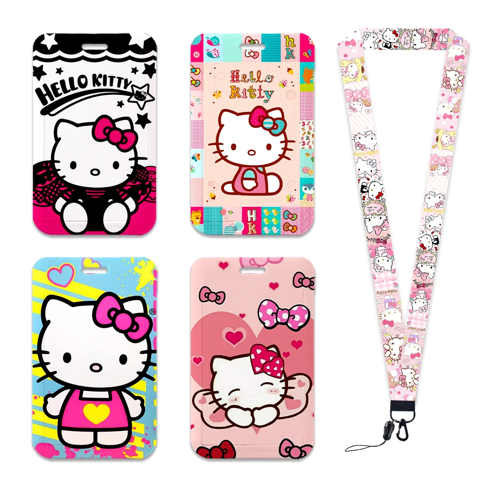 

W New Kawaii Cute Sanrio Hello kitty Card Holder Multi Card Pull-Out Document Bag Portable Ins Anime Toys For Girls